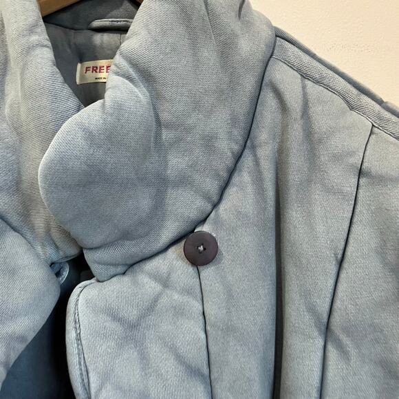 Free People Roll With Us Puffer Vest Blue Quilted Sleeveless Jacket Size M - Picture 4 of 11